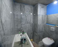 Укладка керамогранита Laparet Obsidian Moss 60x60 на стены
