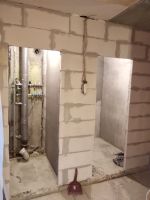 Пример - строительство перегородок из газоблоков для раздельного санузла