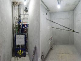 Прокладка труб на водяной полотенцесушитель (на другую стену)
