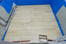 Укладка напольного керамогранита Creto 15x90 Laminat (Украина)