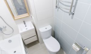 Санузел 175x150 - ремонт с демонтажом сантех/кабины
